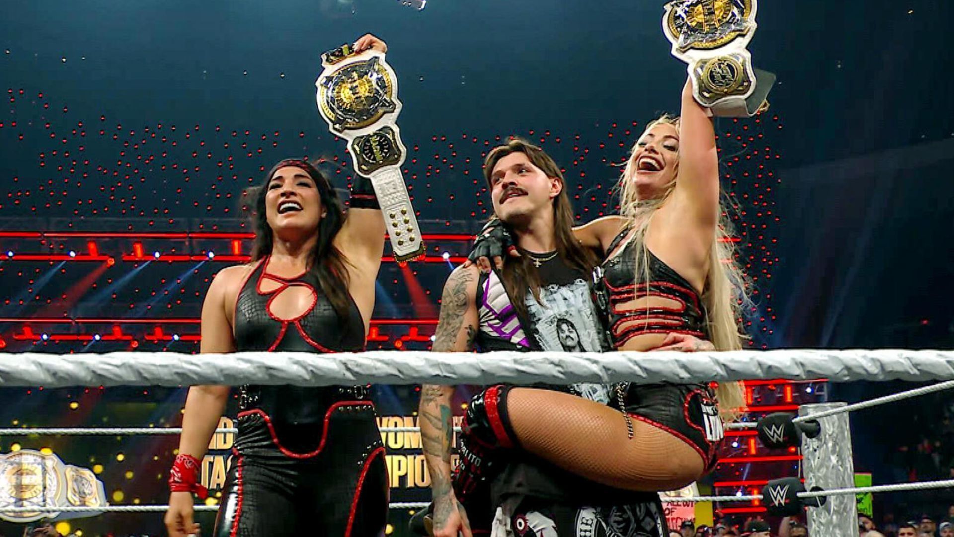 Raquel Rodriguez, Dominik Mysterio, and Liv Morgan (Image Credits: WWE.com)