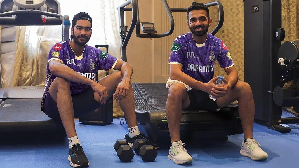 Ajinkya Rahane (right) has been appointed KKR skipper for IPL 2025. [P/C: kkr.in]