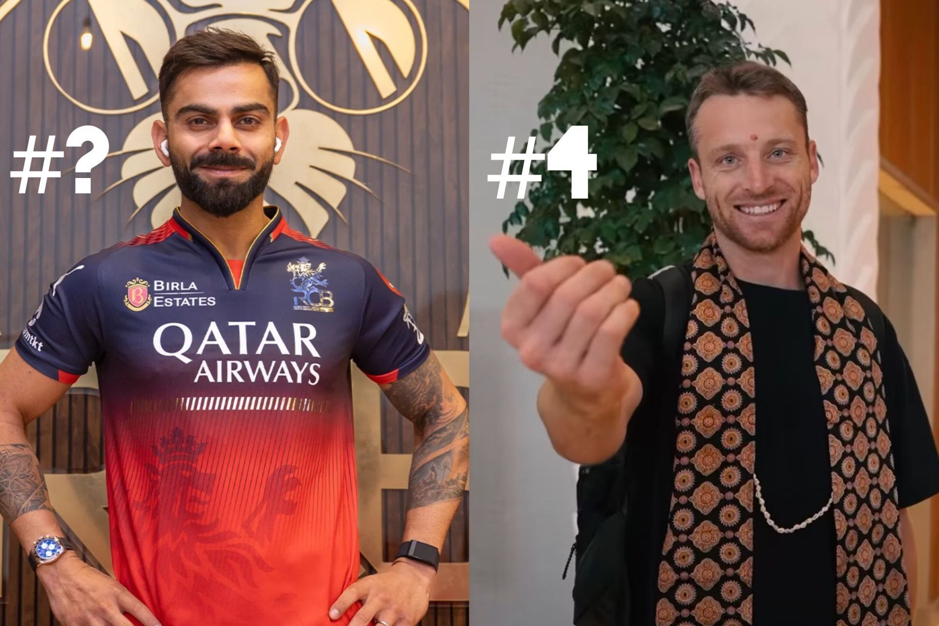 Virat Kohli (L) and Jos Buttler (R) (Image via Instagram-@royalchallengers.bengaluru and @gujarat_titans)