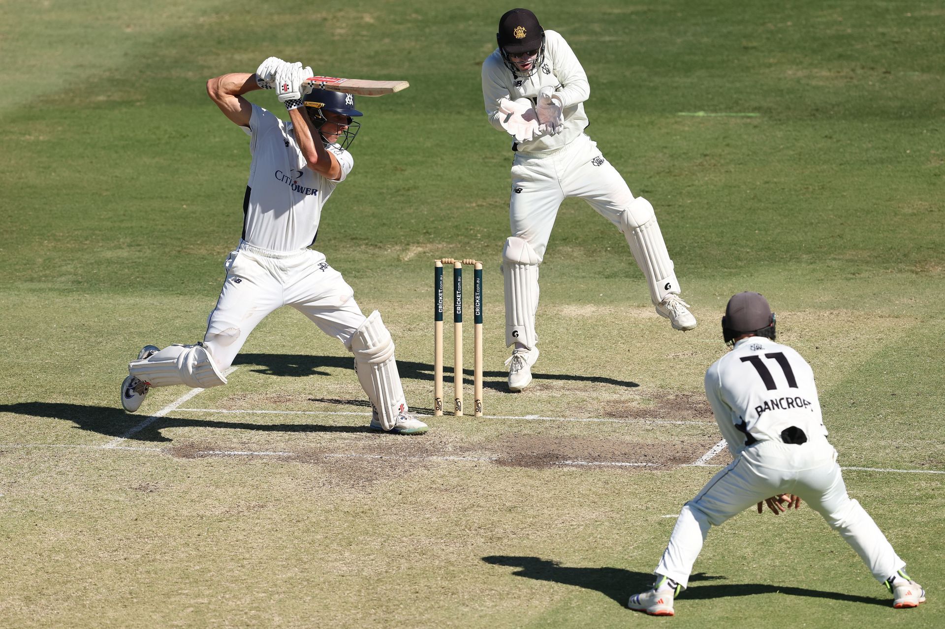 Campbell Kellaway batting (Credits: Getty)