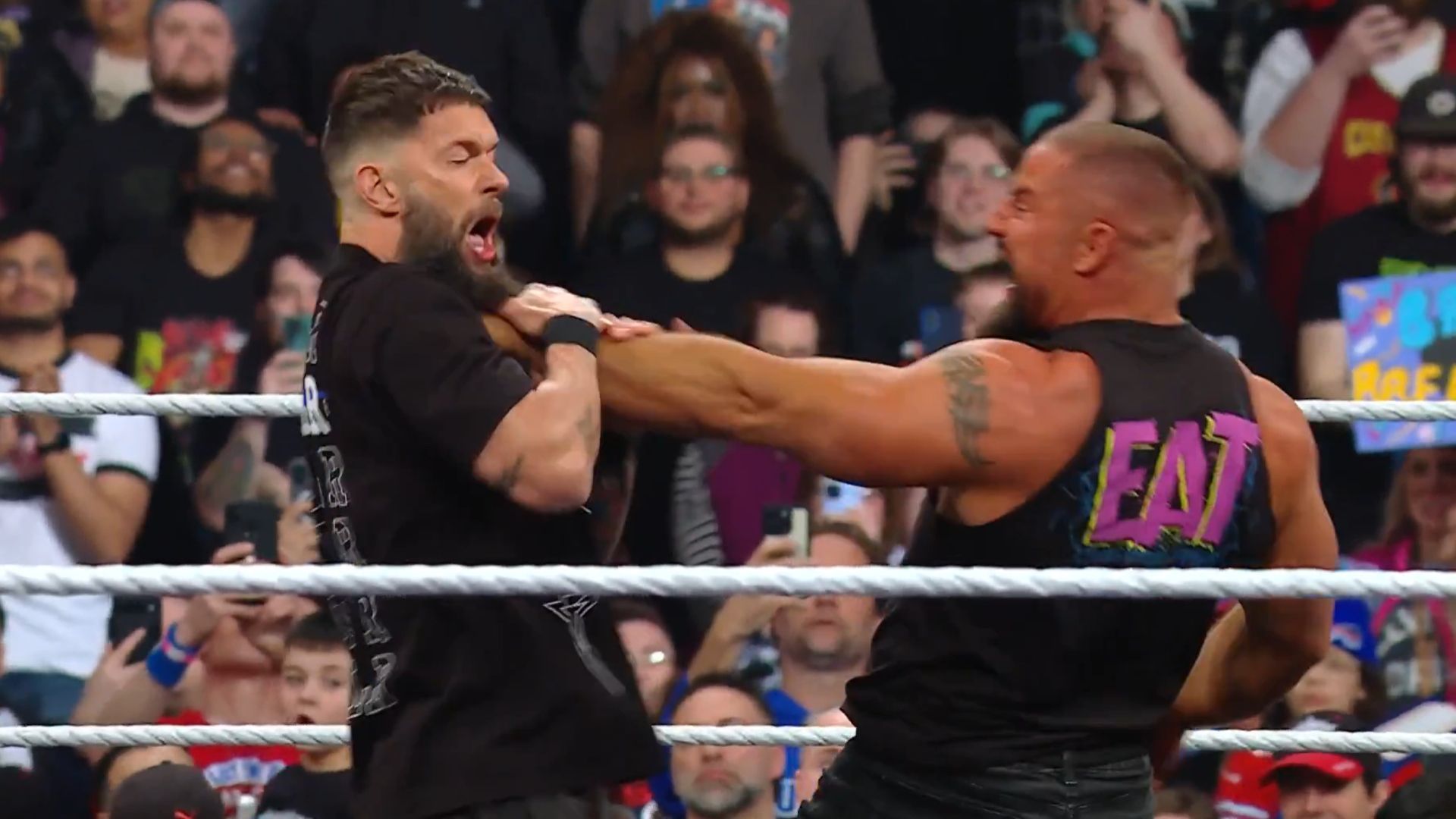 Bron Breakker attacking Finn Balor [Image Credits: WWE