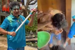 "Kal raat chakke bahut maare hai" - Sachin Tendulkar celebrates Holi with Yuvraj Singh and other India Masters teammates from IMLT20 2025 [Watch]