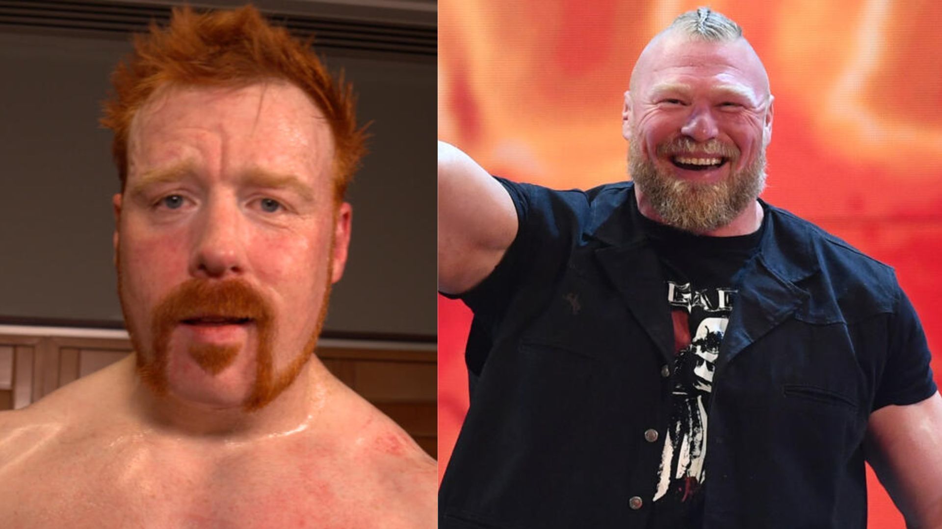 Sheamus; Brock Lesnar (Images via WWE.com)