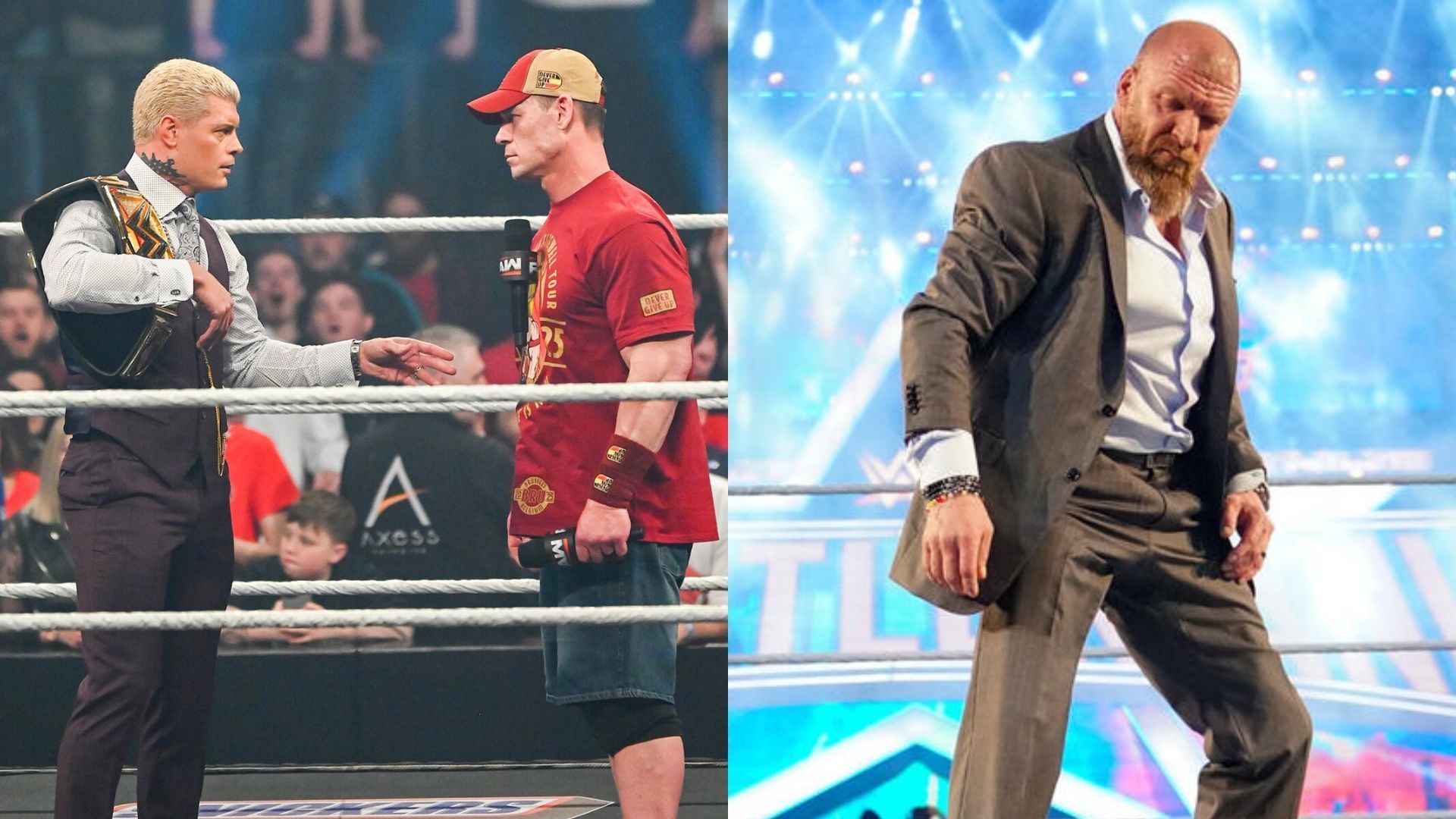 Cody Rhodes and John Cena (left), Triple H (right) (Image Credits: WWE.com)