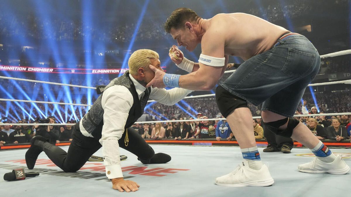 John Cena turned heel at Elimination Chamber! (Image from WWE.com)