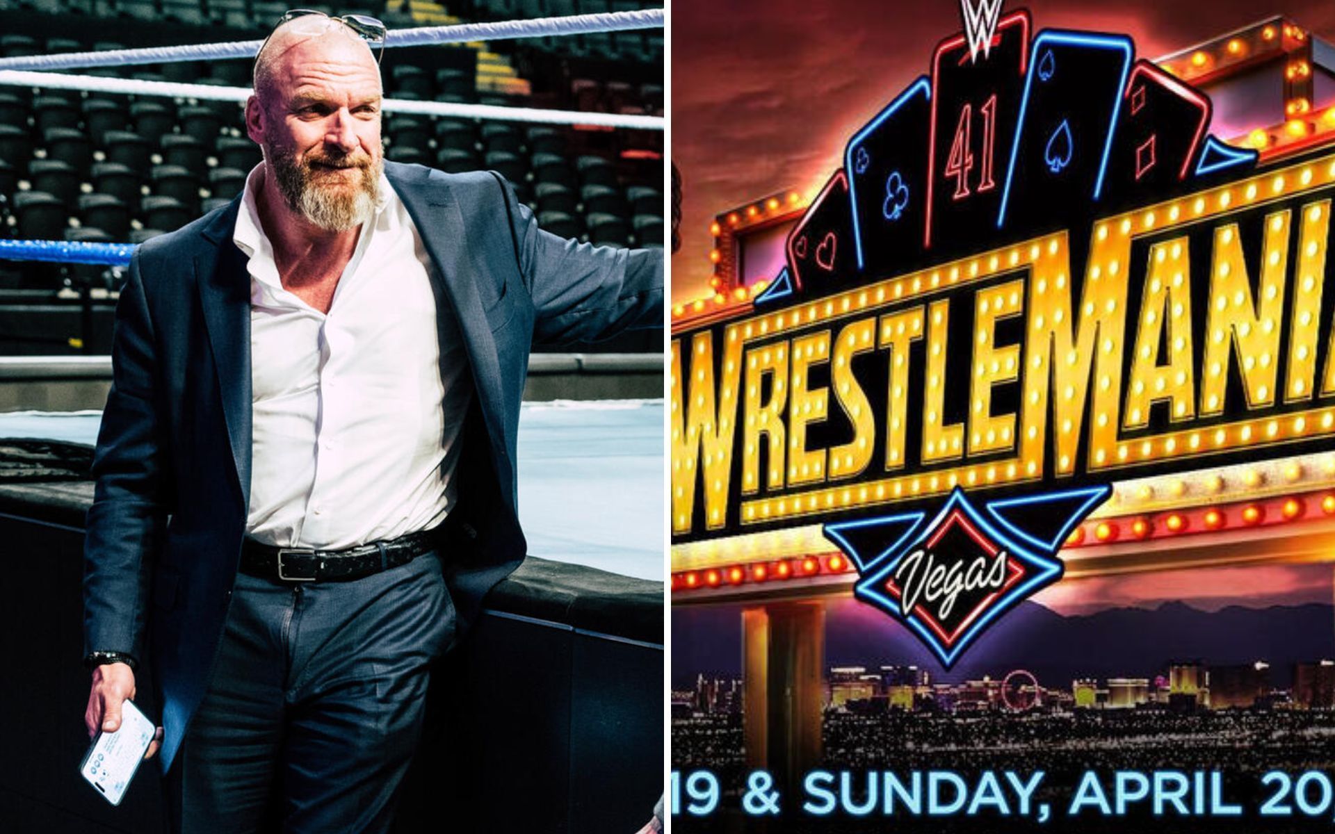 Triple H (left); WrestleMania 41 logo (right) (Picture Courtesy: WWE.com)