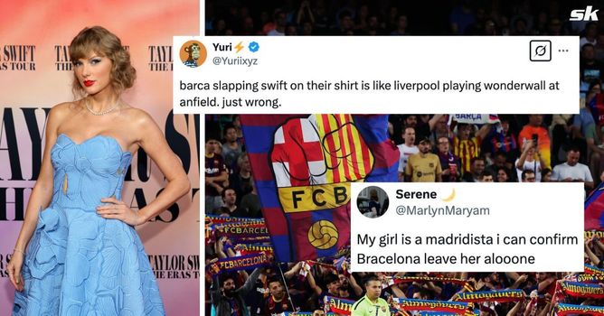 Fans make feelings clear after Taylor Swift becomes top choice to feature on Barcelona shirt for El Clasico against Real Madrid