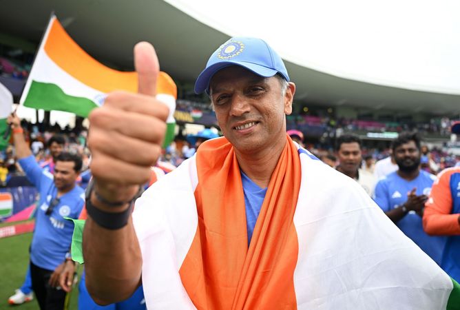 Rahul Dravid inspects the pitch on a wheelchair ahead of RR vs CSK IPL 2025 showdown [In Picture]
