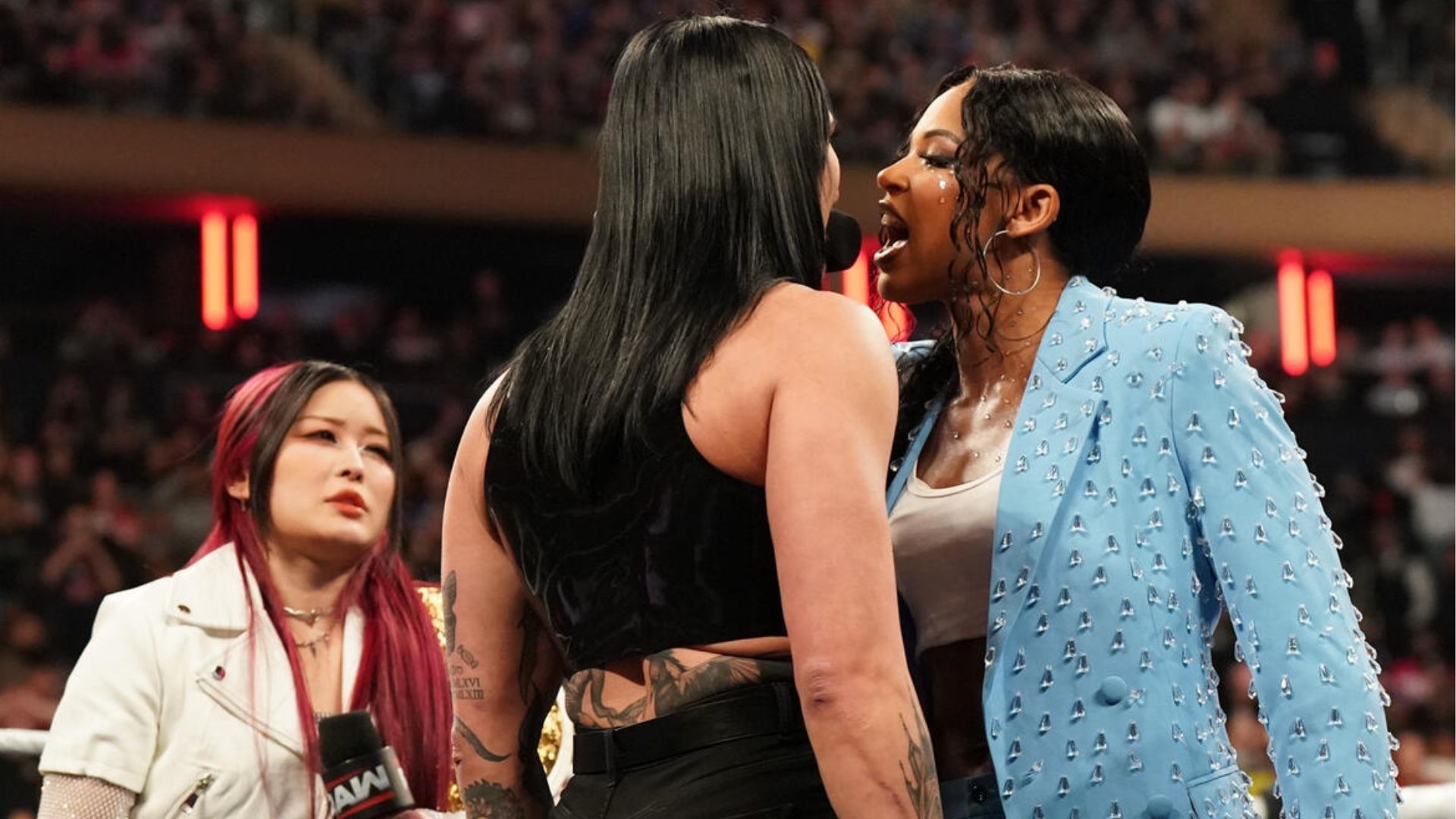 Sky slapped both Belair and Ripley on RAW. [Image credit: WWE.com]