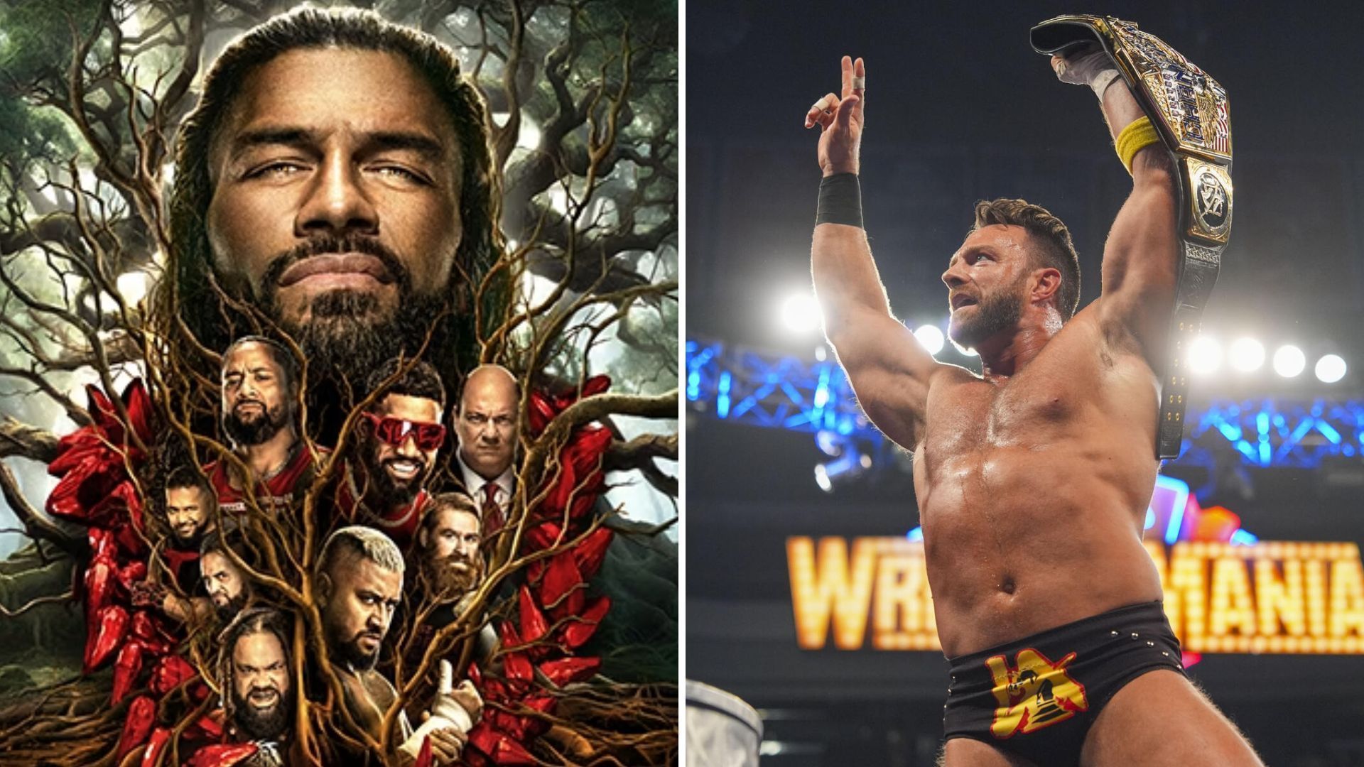 LA Knight could take on a Bloodline member at WrestleMania [Image credits: WWE.com and WWE.2K.com]