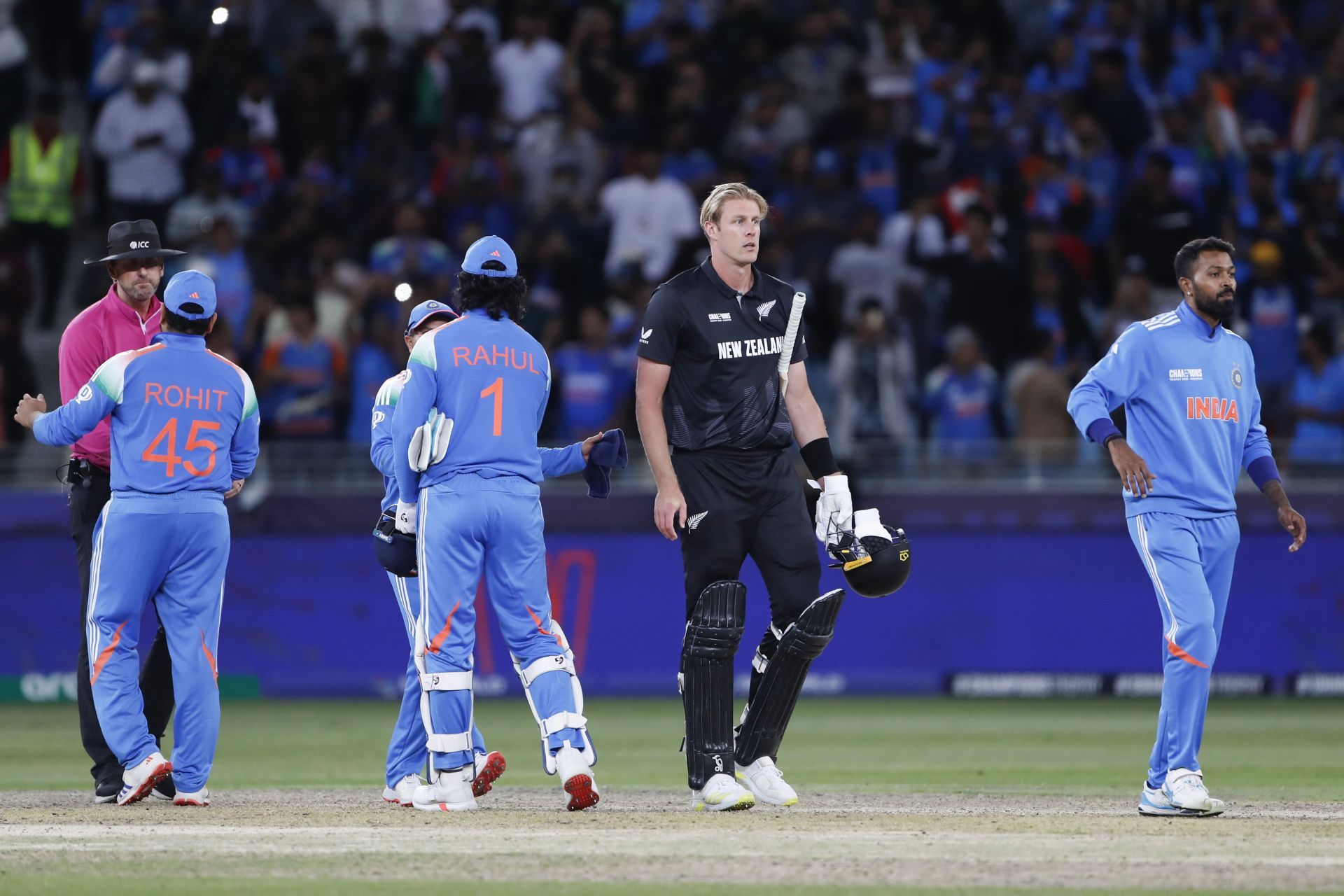 New Zealand lost to India in the final Group A game of the 2025 Champions Trophy. [P/C: Getty]