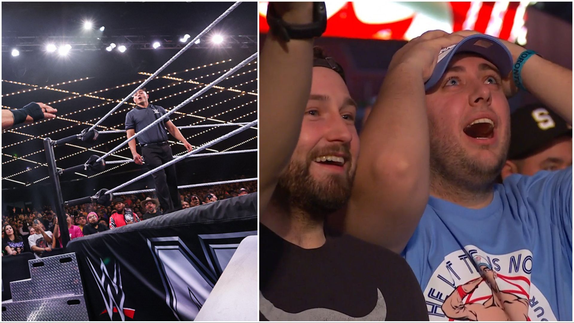 WWE fans glued to the brutal action at ringside