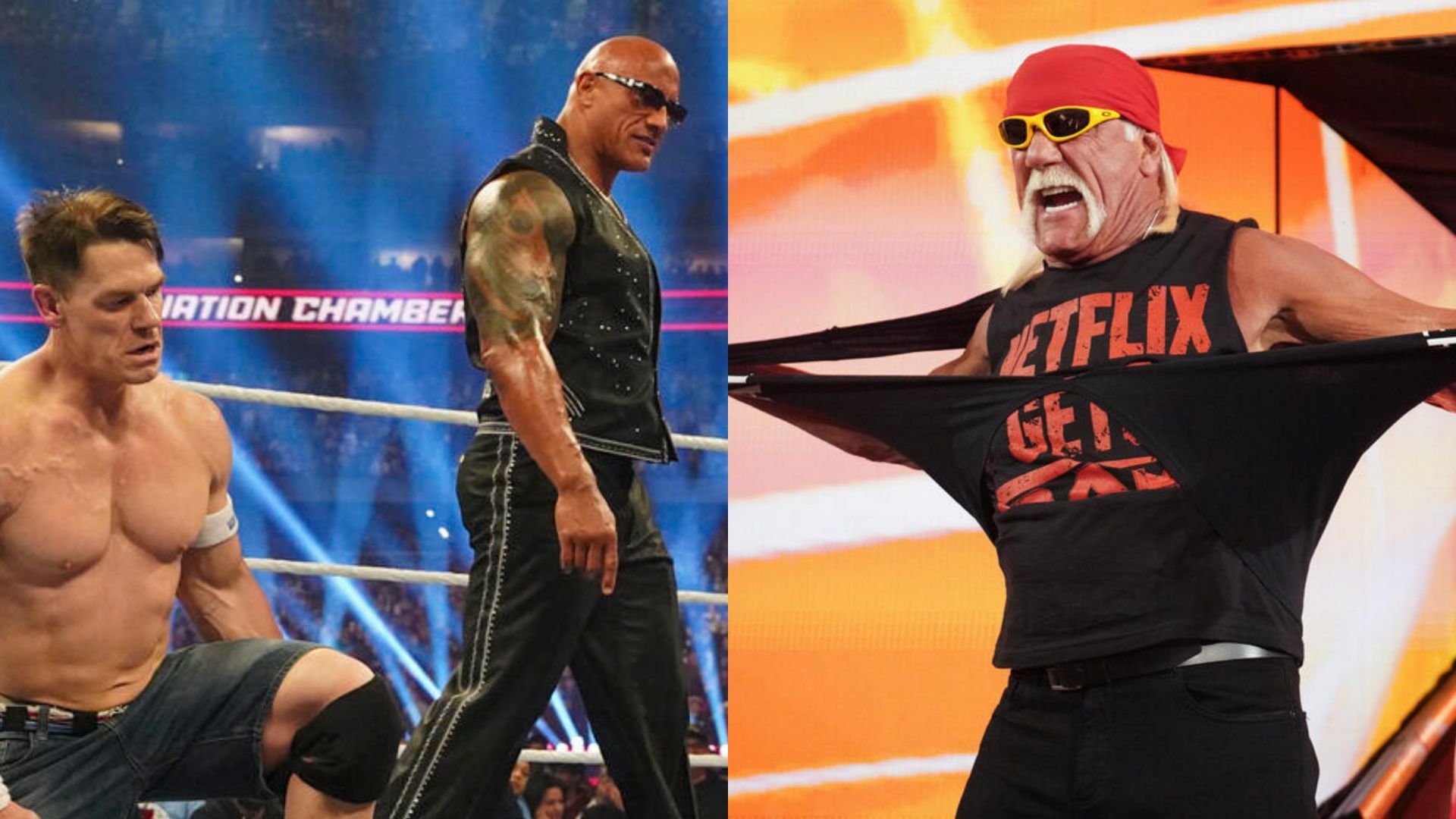 Can Hulk Hogan join forces with The Rock and John Cena? (Images credit: WWE.com)