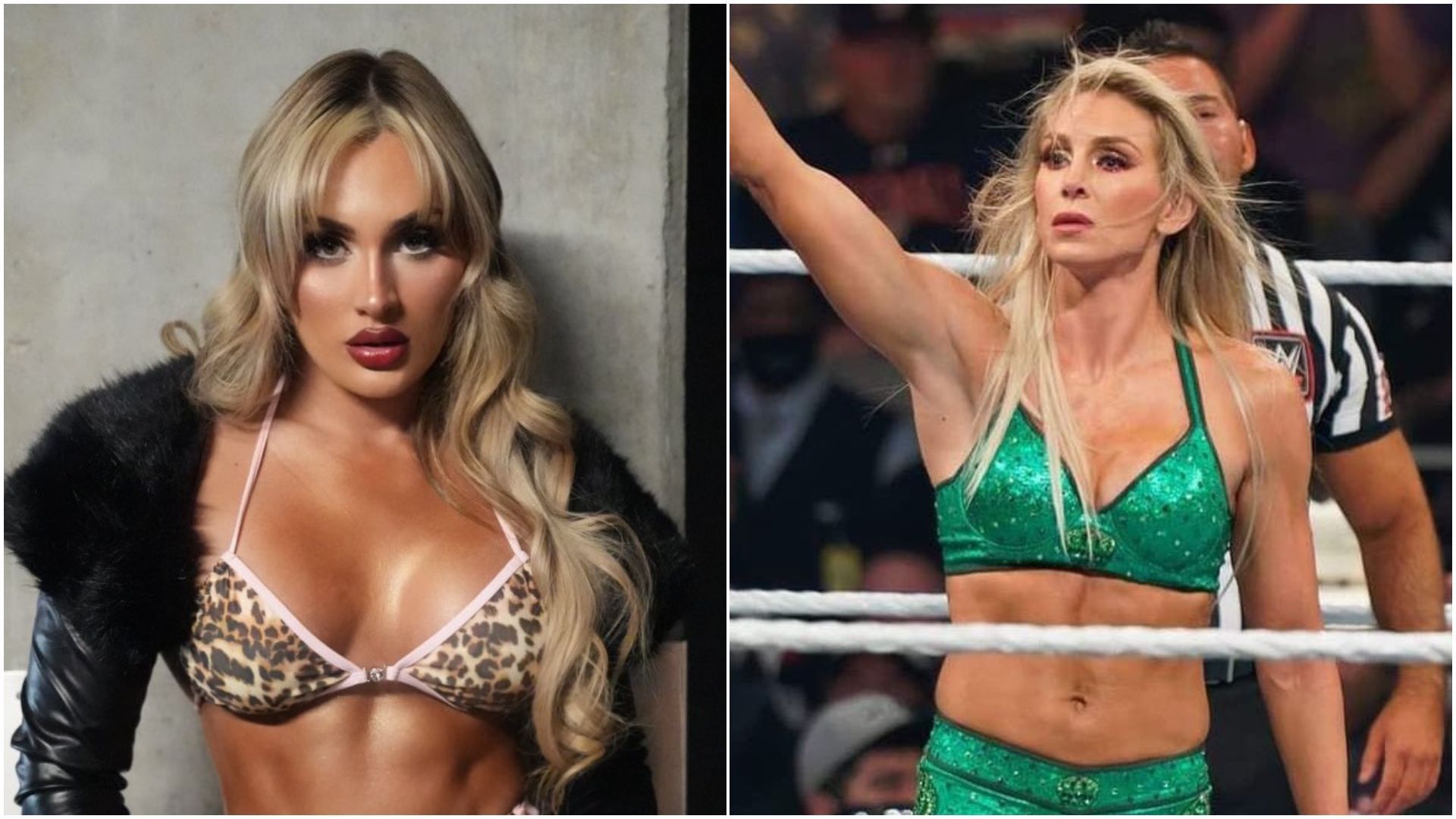 Tiffany Stratton (left), and Charlotte Flair (right). [Images from WWE.com]