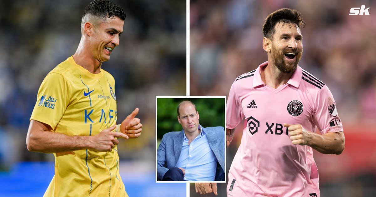 L to R: Cristiano Ronaldo, Prince William, and Lionel Messi (All images sourced from Getty)