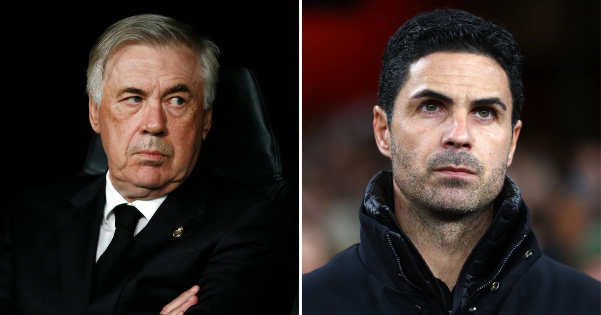 Carlo Ancelotti (left) and Mikel Arteta