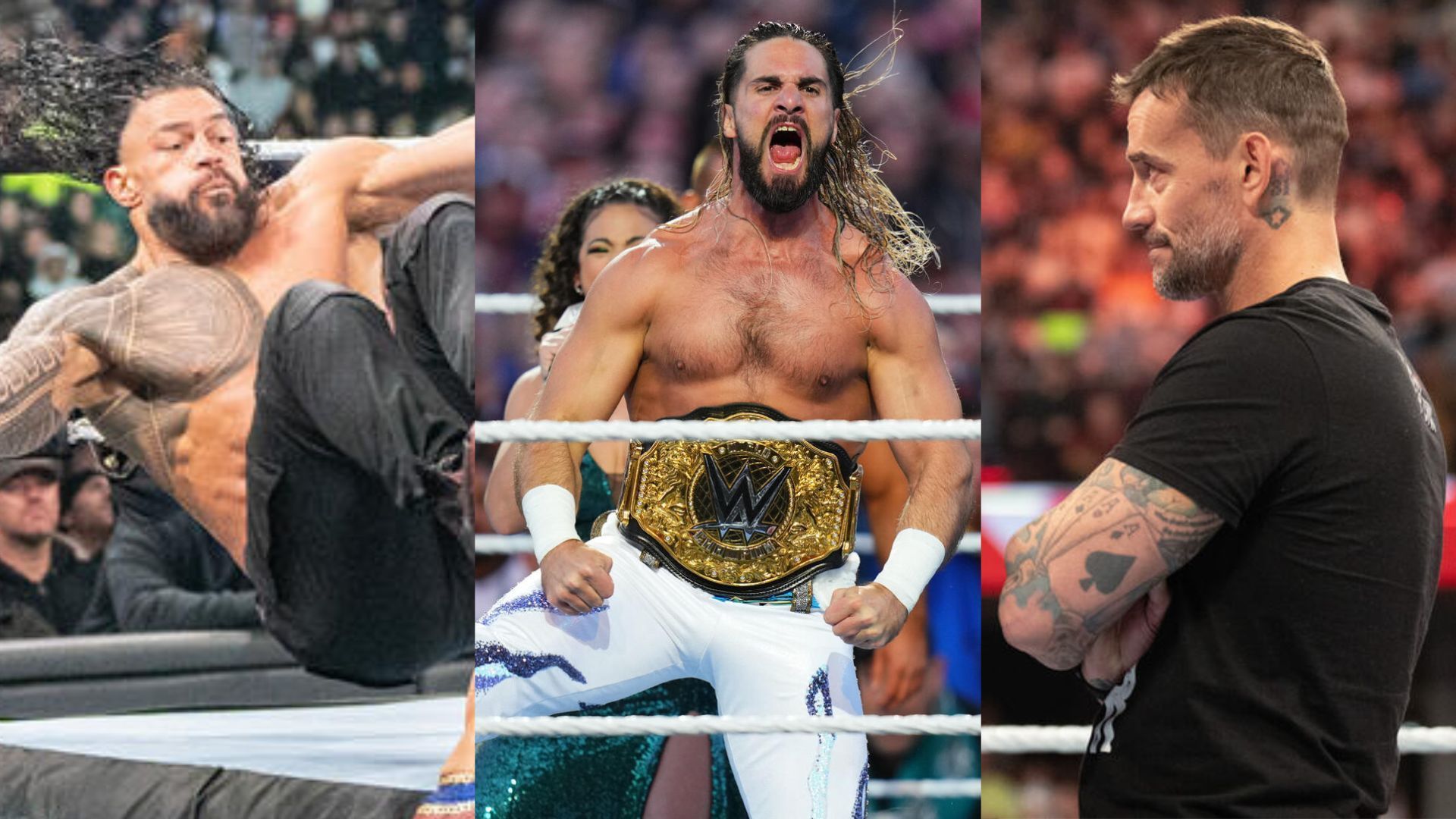 Roman Reigns, Seth Rollins, and CM Punk (Image Credits: WWE.com)