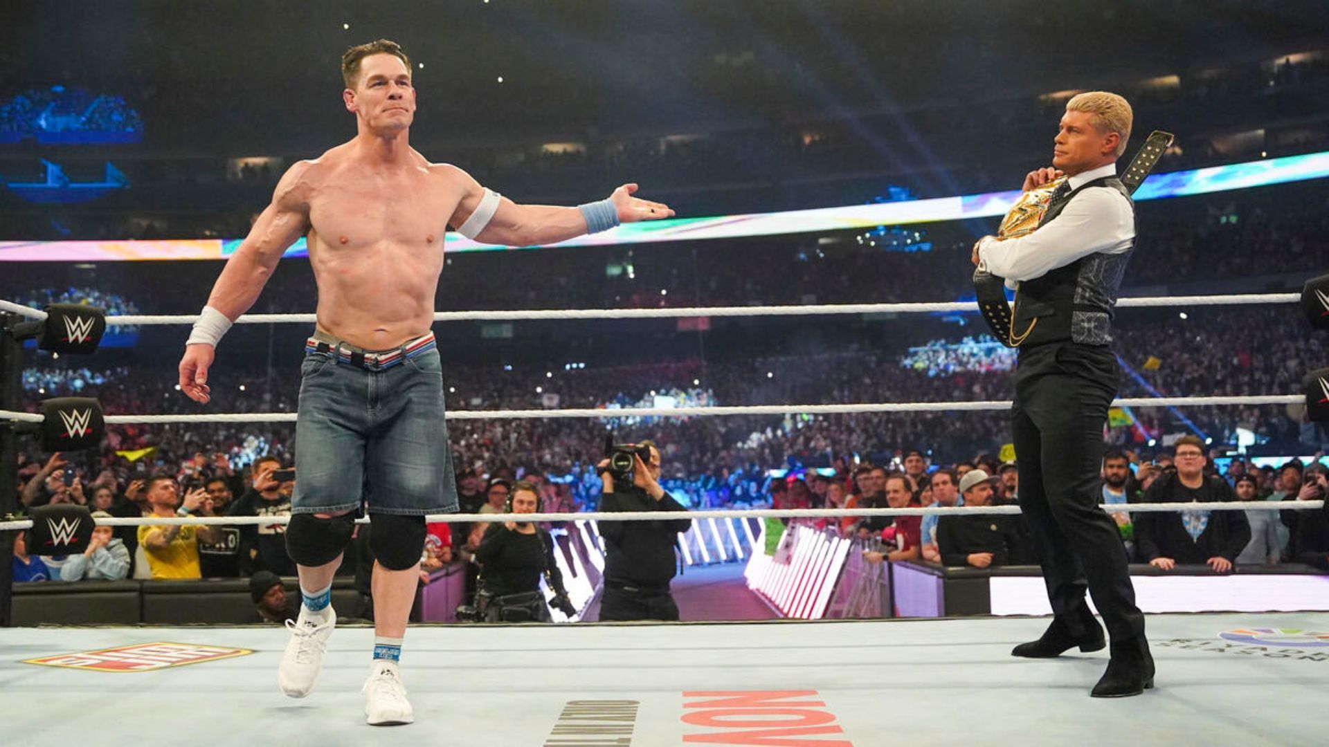 John Cena and Cody Rhodes at Elimination Chamber 2025 [Image via wwe.com]