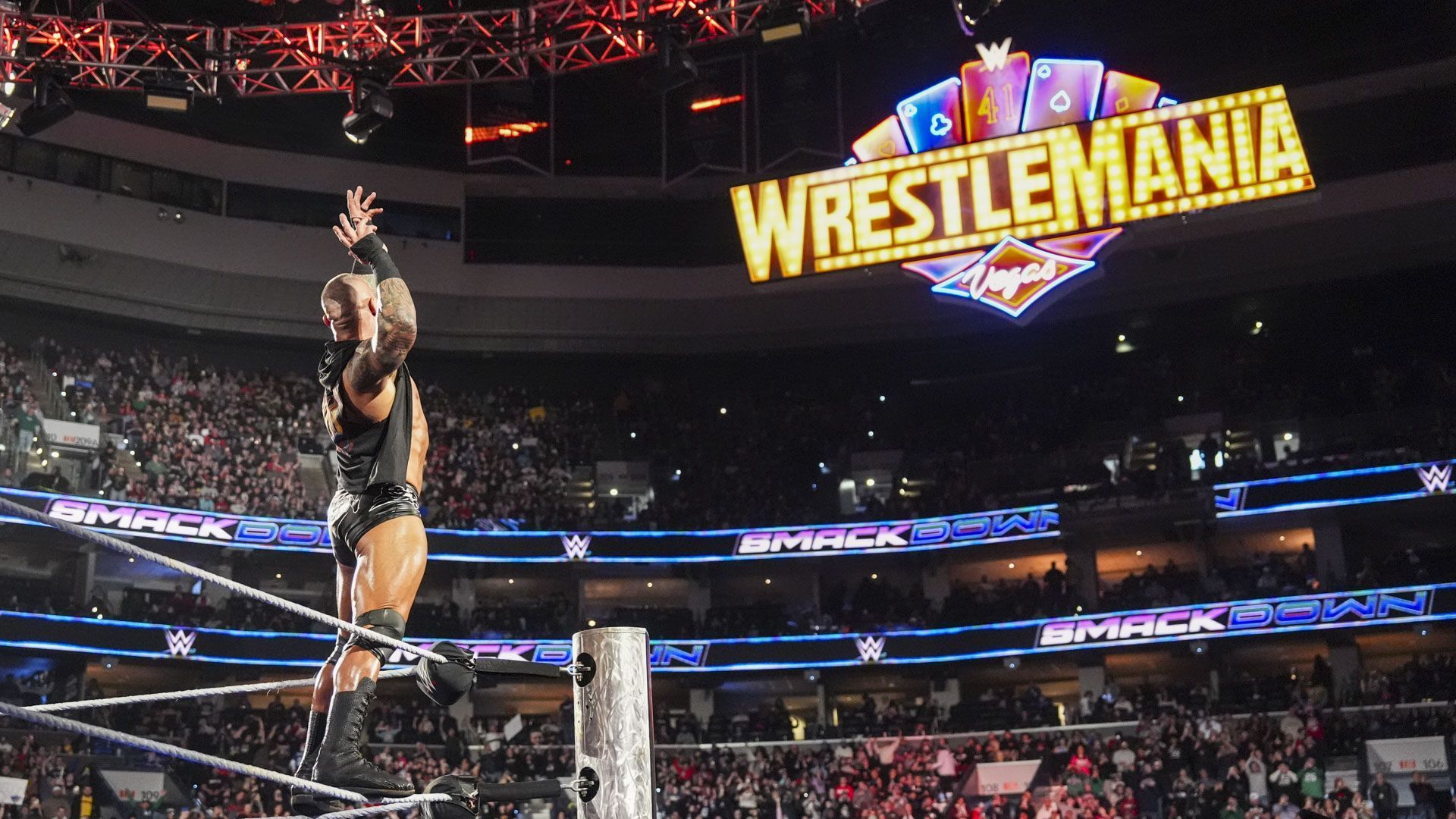 Randy Orton poses for fans on WWE SmackDown