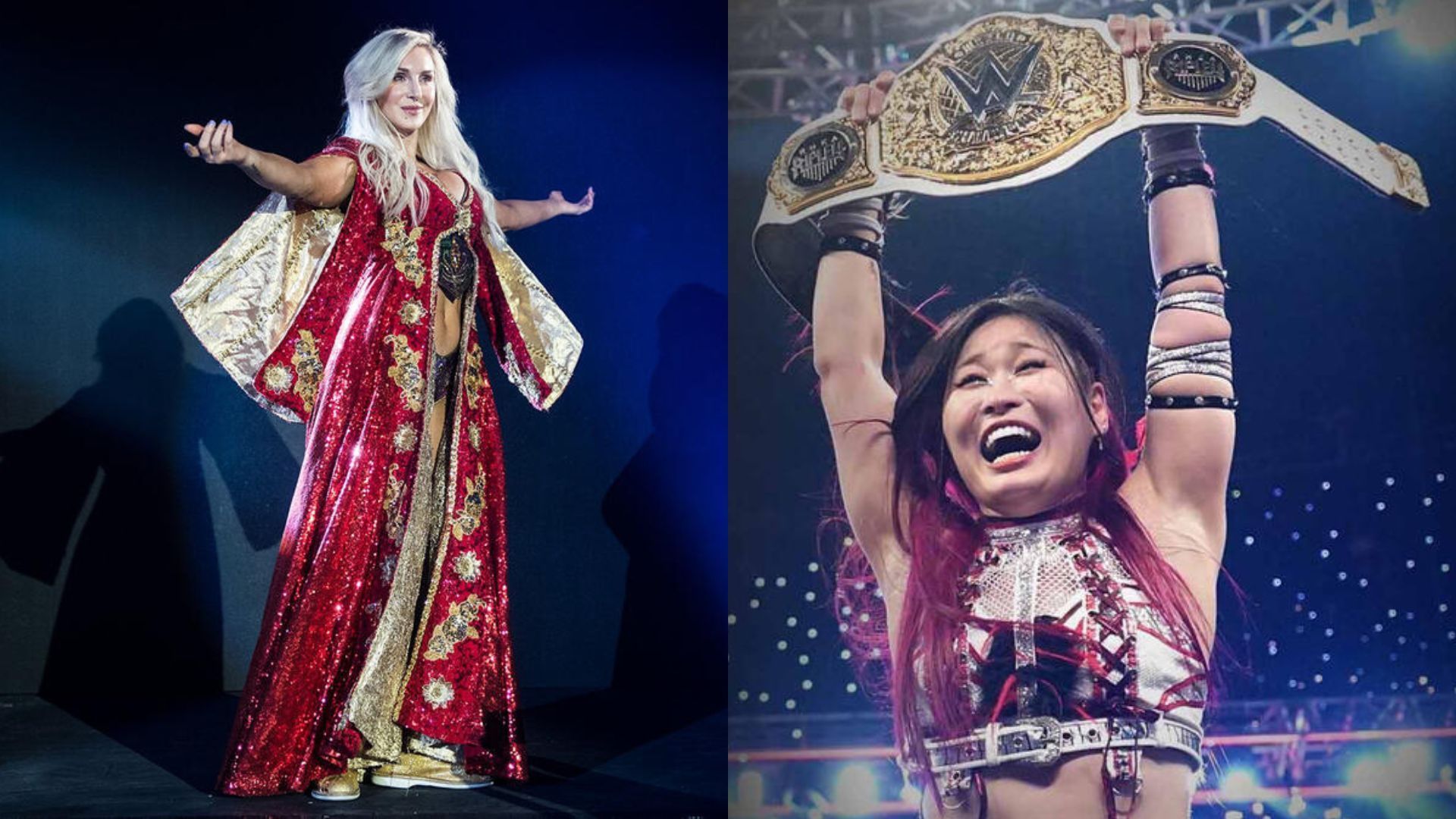 Charlotte Flair (left), Iyo Sky (right) (Image Credits: WWE.com)