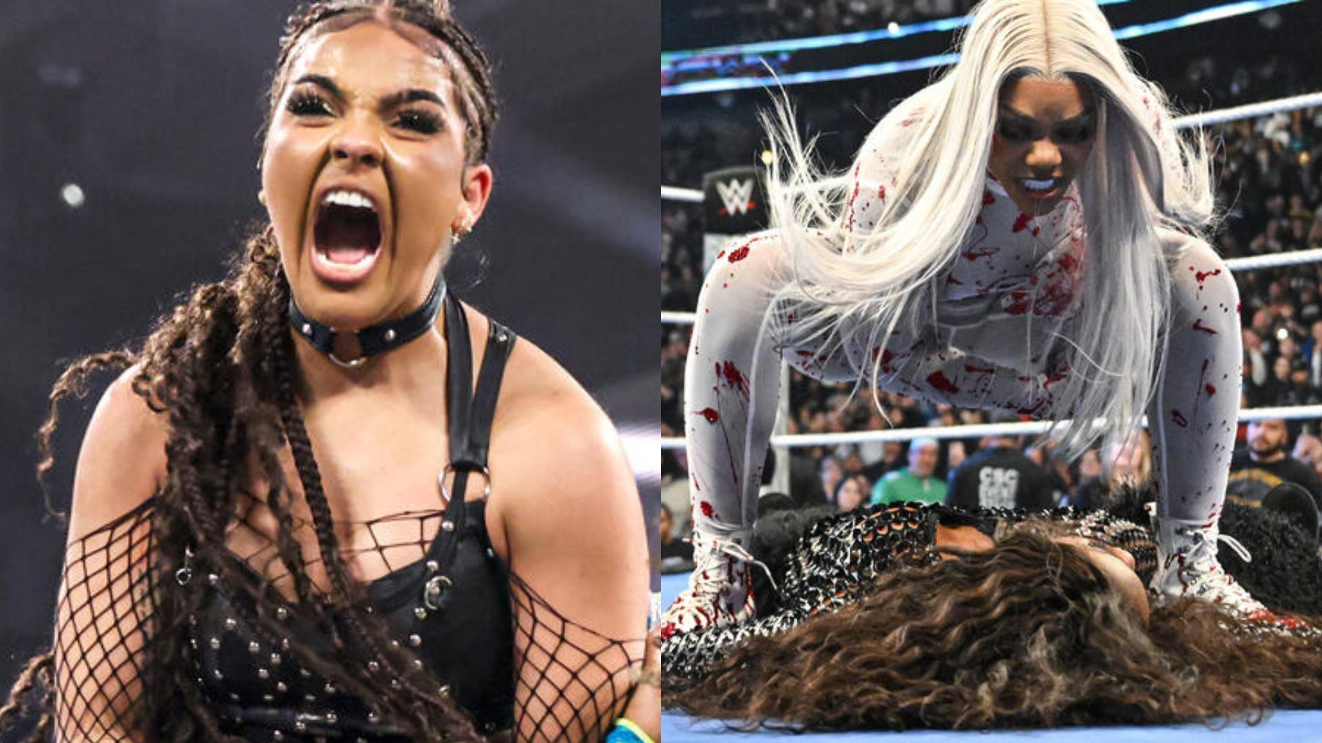 Jaida Parker, Jade Cargill attacking Naomi (Image Credits: WWE.com)