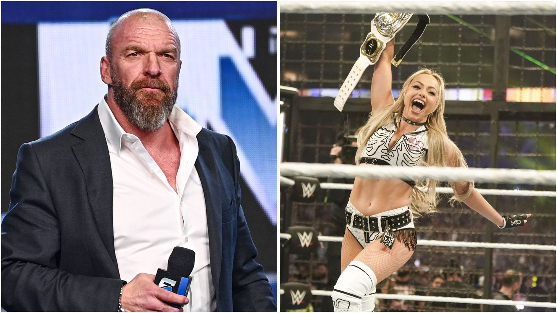 Triple H and Liv Morgan. (Photos: WWE.com)