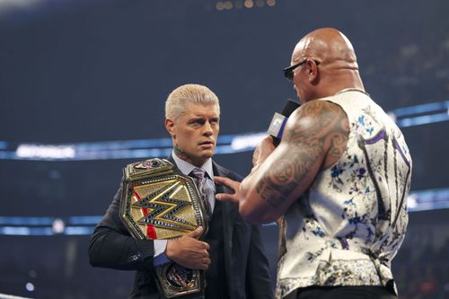 The Rock and Cody Rhodes on SmackDown - Source: Getty