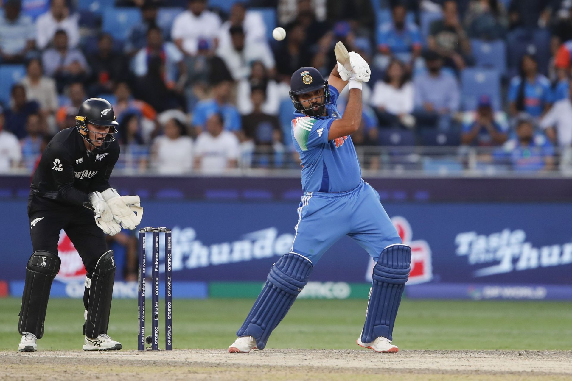 Rohit Sharma top-scored for India in the run-chase in the grand finale [Credit: Getty]