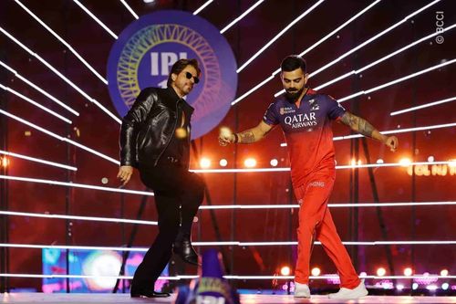 Shah Rukh Khan and Virat Kohli during the IPL 2025 Opening Ceremony (Image: IPLT20.com/BCCI)