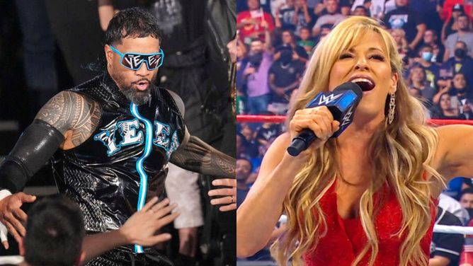 Jey Uso and current WWE champion seen together with Lilian Garcia; the legendary announcer asks a huge question