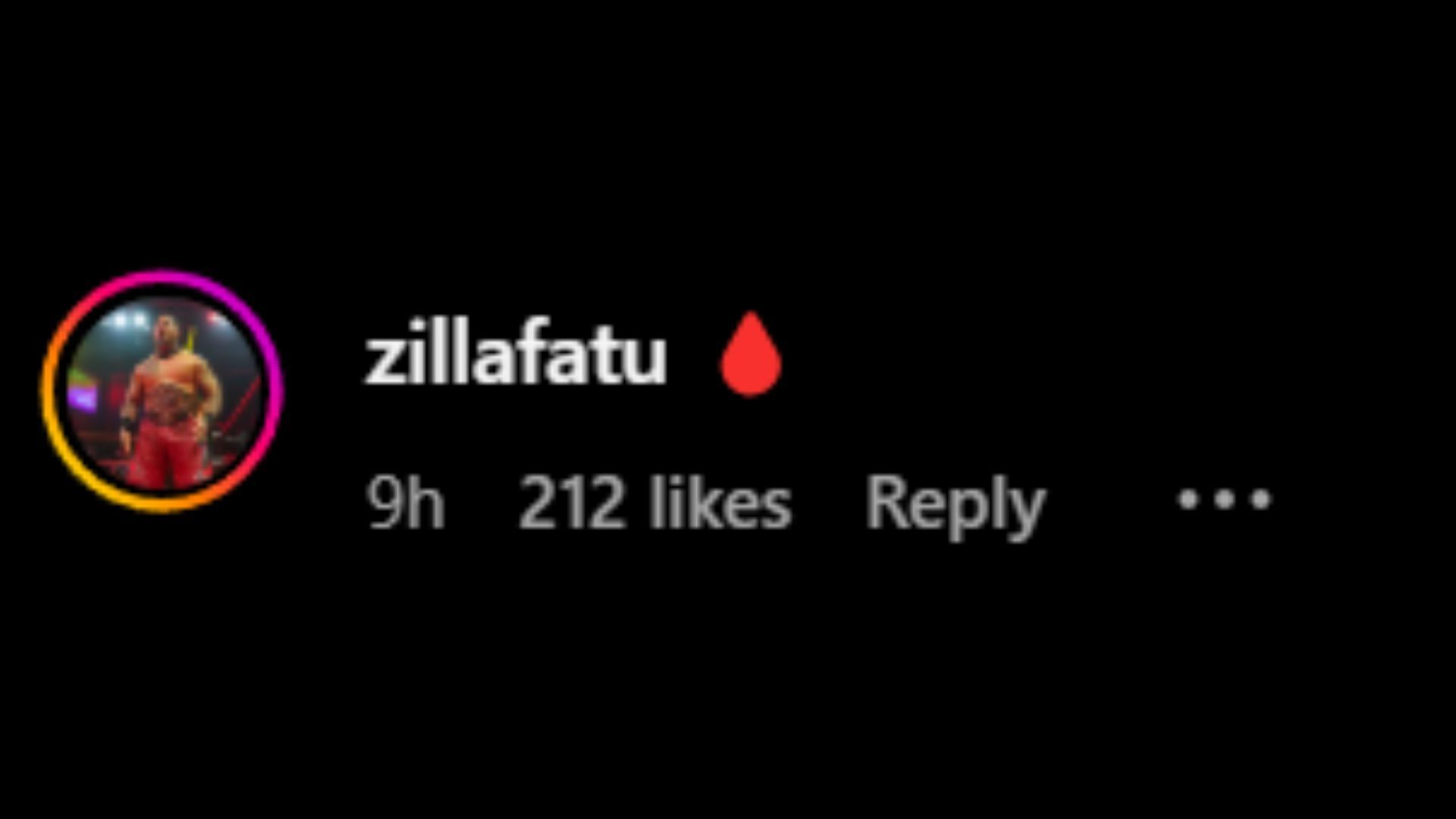 Screenshot of Zilla Fatu&#039;s comment [Image credits: Travis Scott&#039;s Instagram]