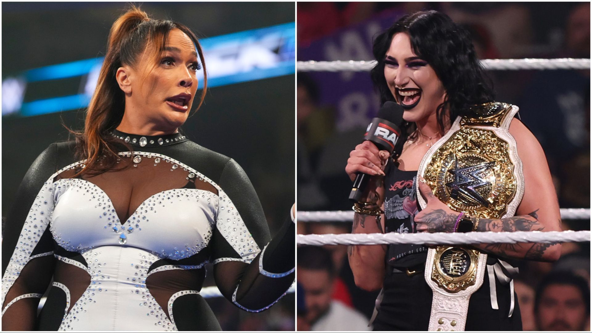 Nia Jax on WWE SmackDown, Rhea Ripley on WWE RAW