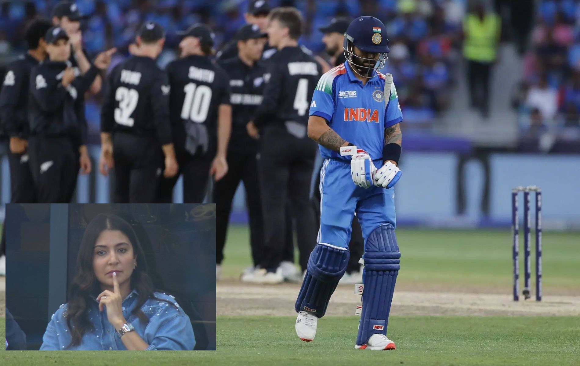 Virat Kohli was dismissed for one run in 2025 Champions Trophy final. (Pics: Getty Images/JioHotstar).