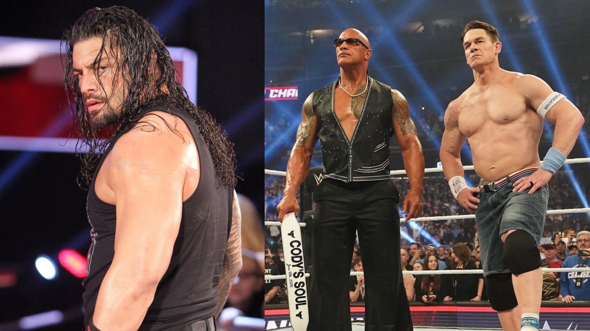 Roman Reigns, The Rock, John Cena