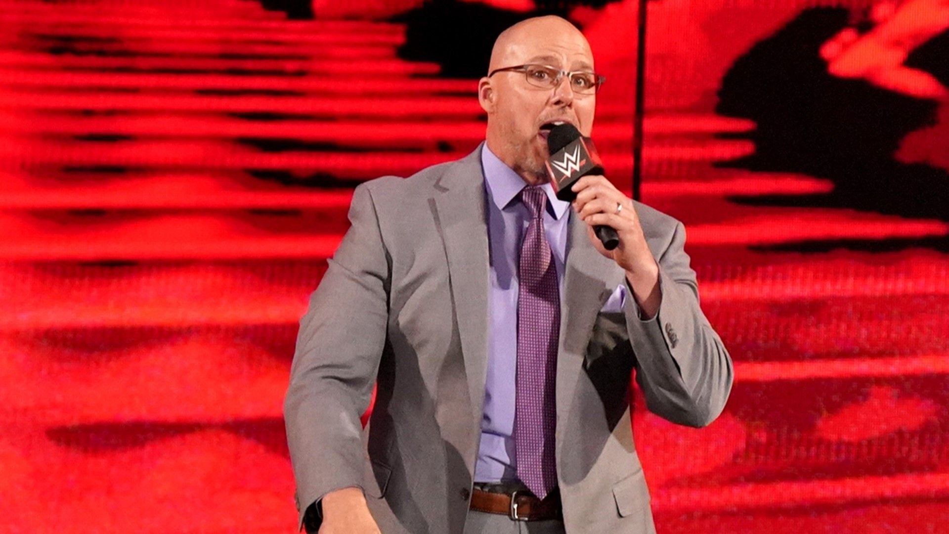 WWE RAW General Manager Adam Pearce hard at work