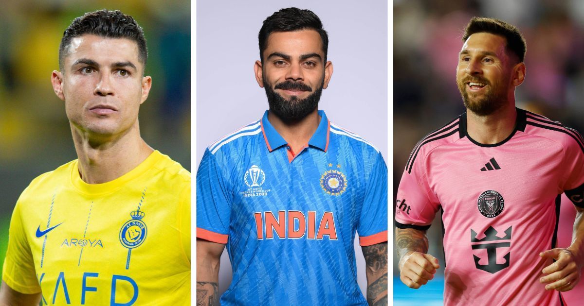 From left to right: Cristiano Ronaldo, Virat Kohli and Lionel Messi