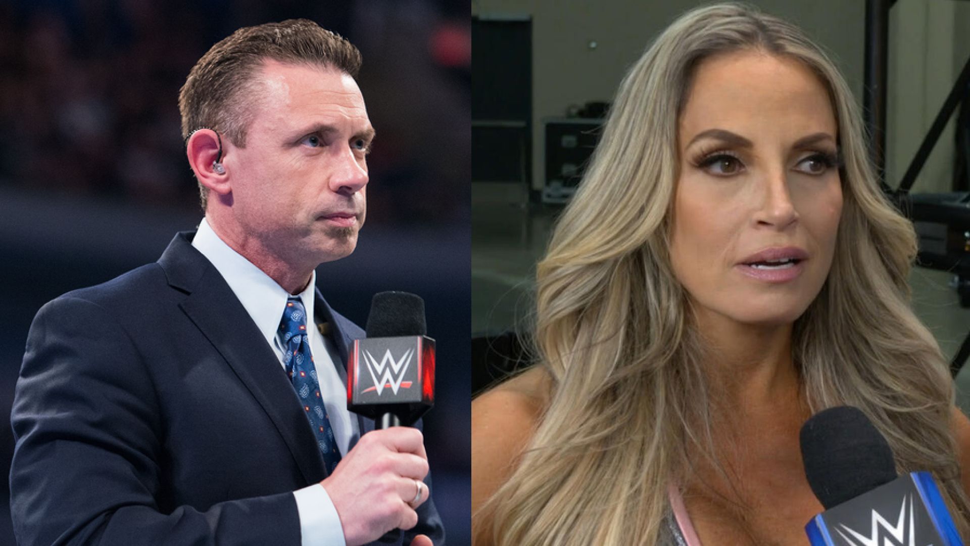 Michael Cole and Trish Stratus