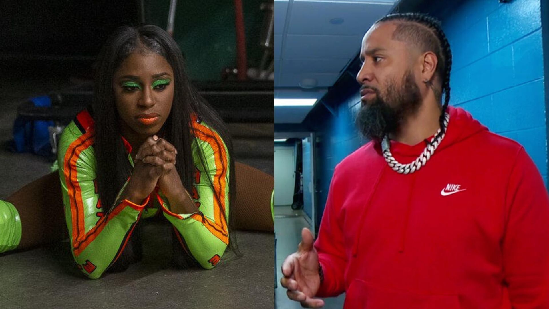 Naomi (left), Jimmy Uso (right) (Image Credits: WWE.com)