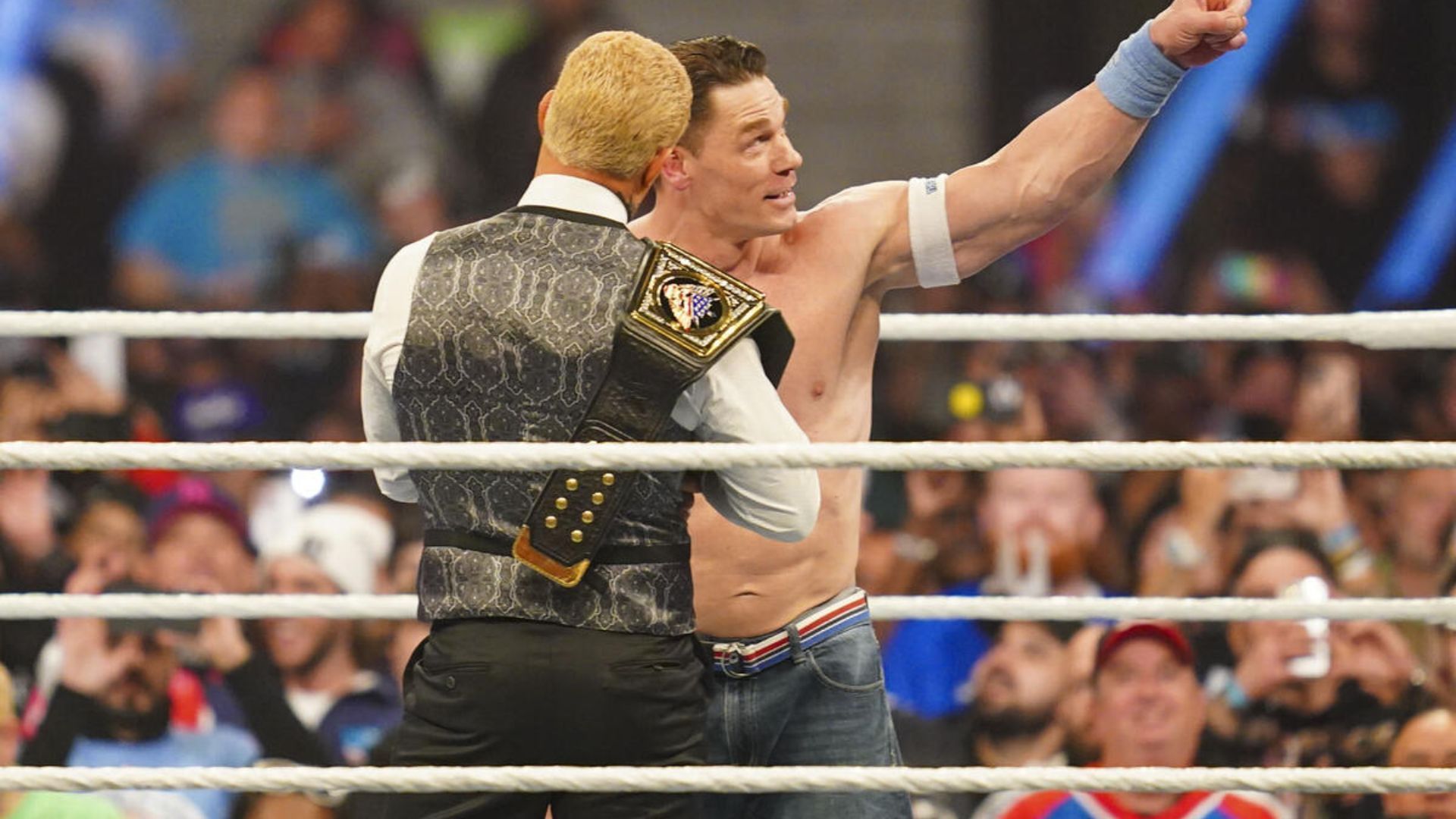 John Cena and Cody Rhodes at the Elimination Chamber [Image: WWE.com]