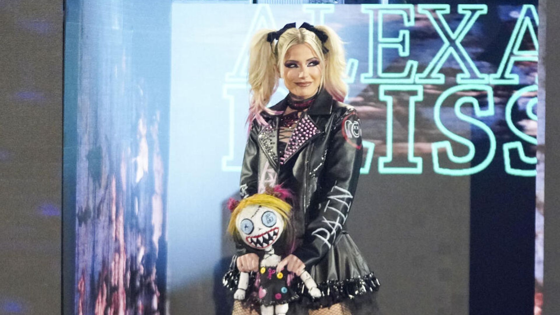 Alexa Bliss during ehr entrance at Elimination Chamber [Image Credits: WWE.com]