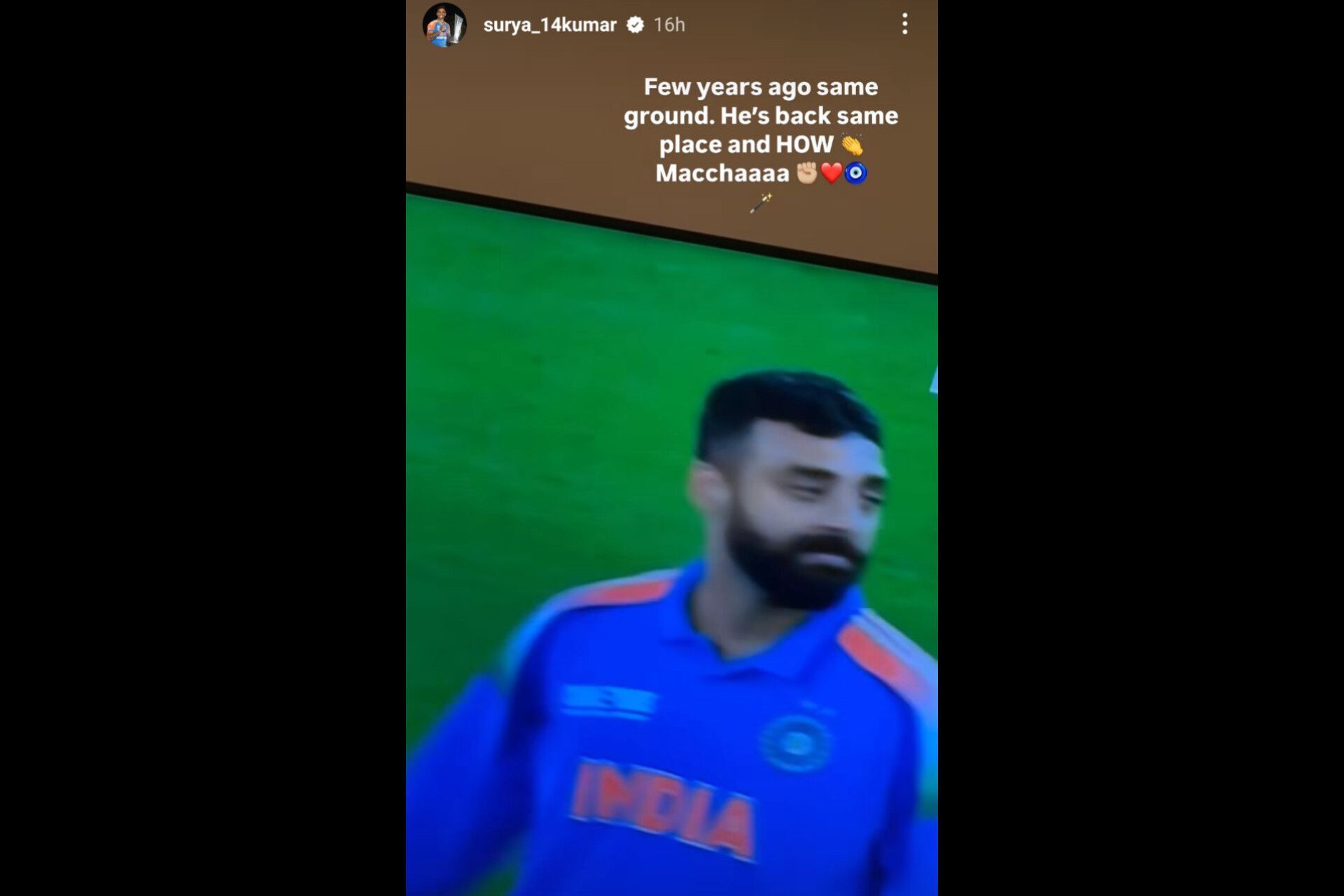 Suryakumar Yadav&rsquo;s inspirational message for Varun Chakaravarthy (Image via Instagram-@surya_14kumar)