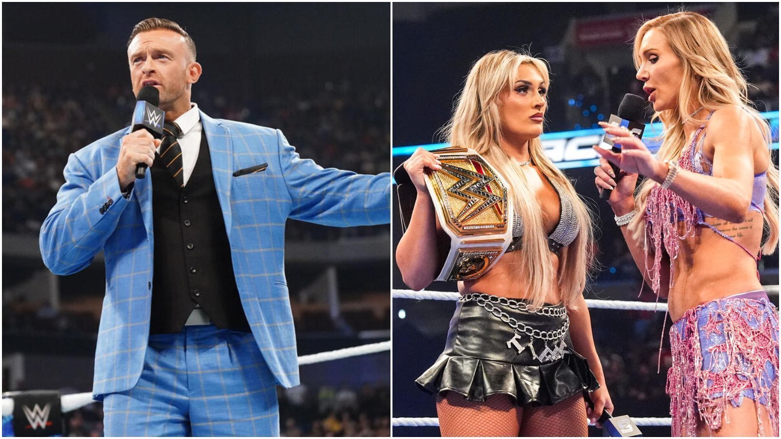 Nick Aldis and Tiffany Stratton &amp; Charlotte Flair