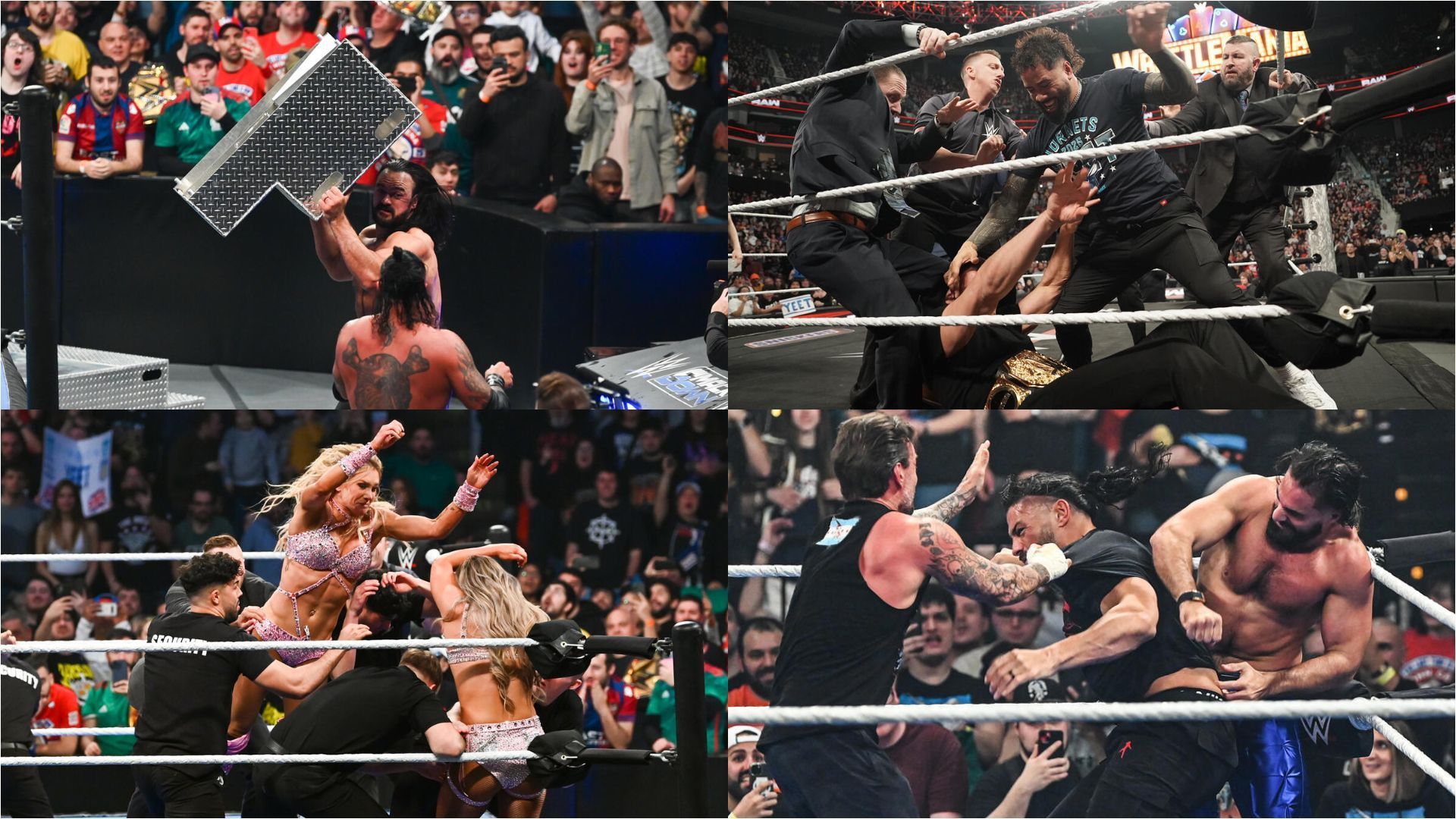 Most top feuds on the Road to WrestleMania 41 have featured pull-apart brawls. [Images via WWE.com]