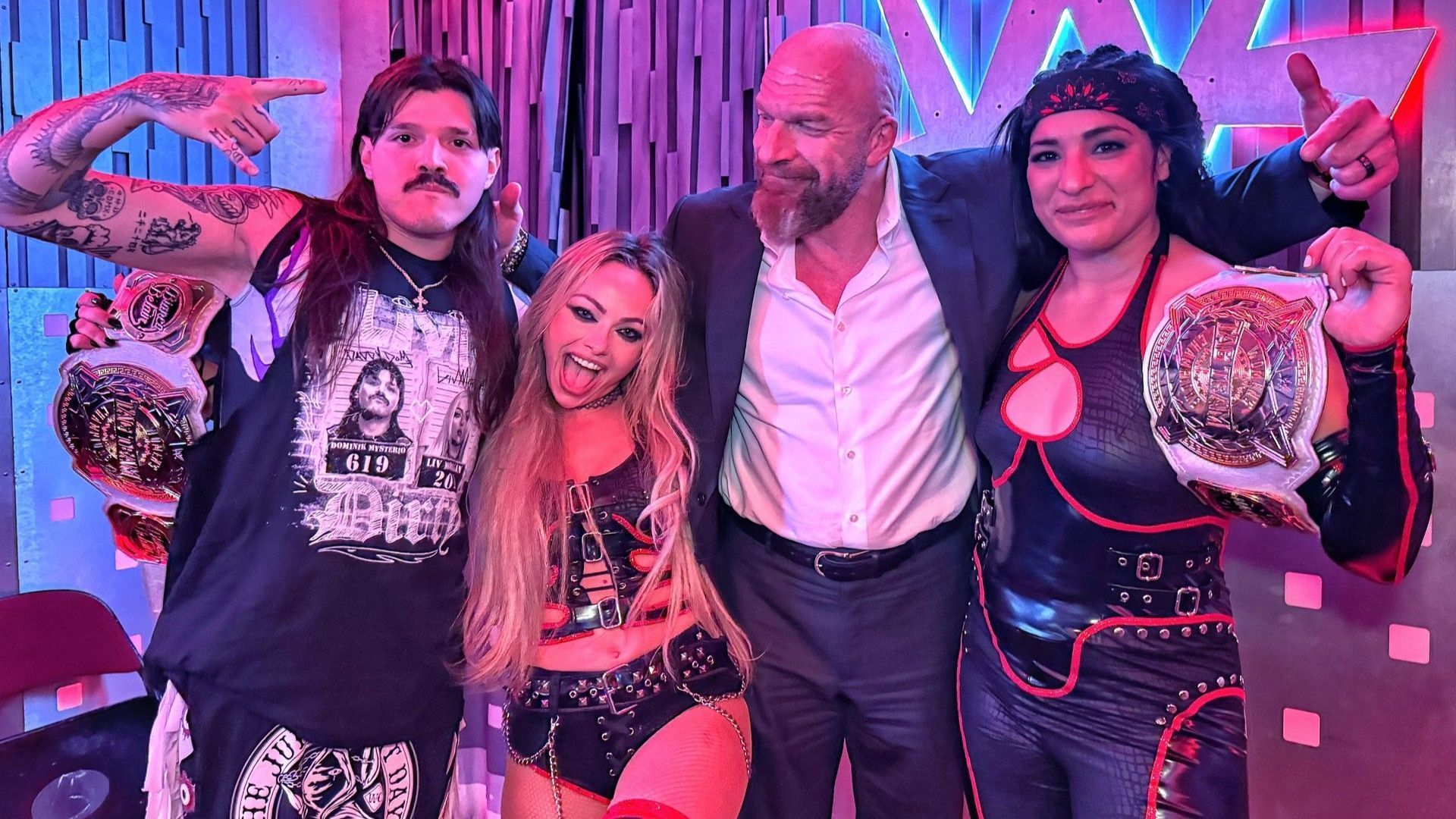 Triple H and members of The Judgment Day at WWE RAW