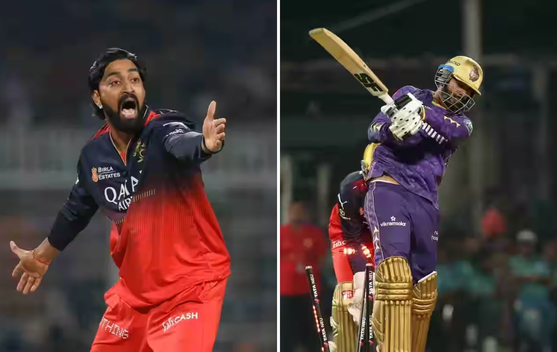 Krunal Pandya (left) was the Player of the Match in KKR vs RCB match. (Pics: iplt20.com)