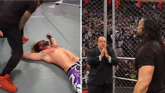 Roman Reigns sends a message after destroying Seth Rollins and CM Punk on WWE RAW