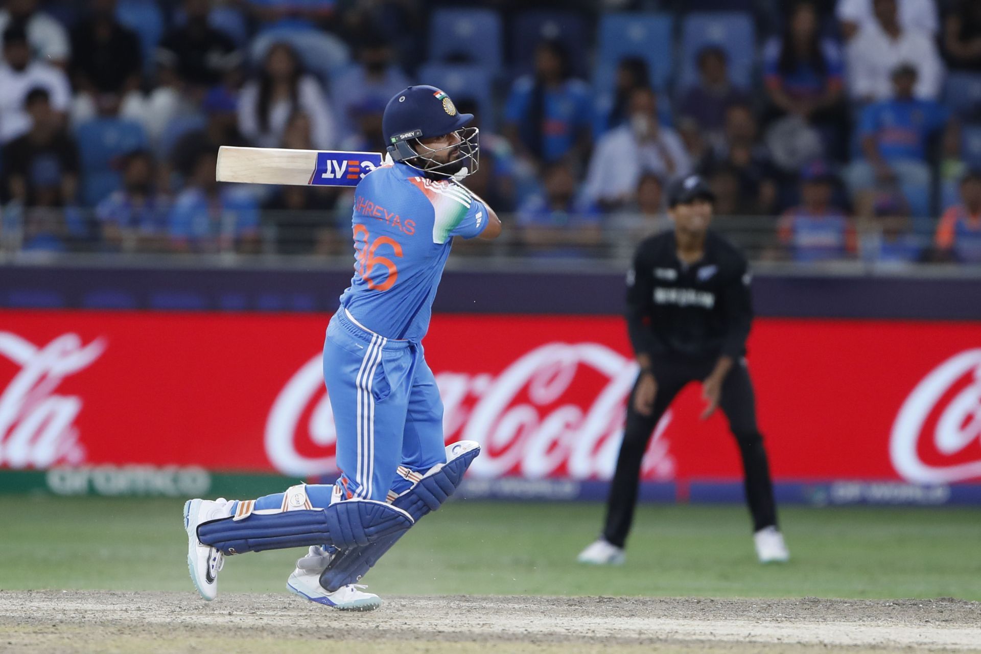 Shreyas Iyer scored 48 runs off 62 deliveries in the 2025 Champions Trophy final. [P/C: Getty]