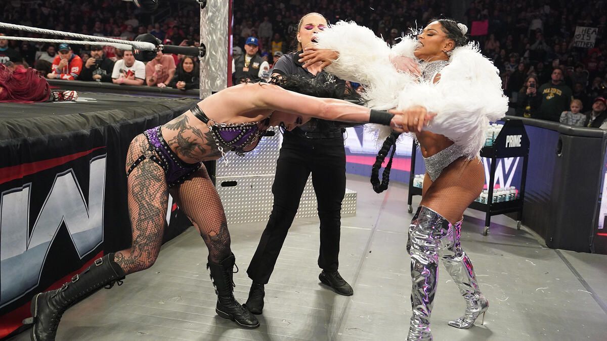 Rhea Ripley and Bianca Belair on RAW [Image credits: wwe.com]