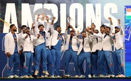 Team India players' joyous celebrations after winning the 2025 Champions Trophy [Watch]