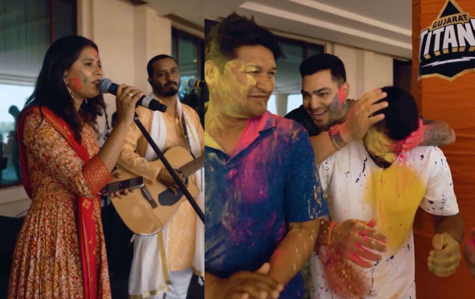 GT players celebrating Holi on Friday. (Image: GT/X)